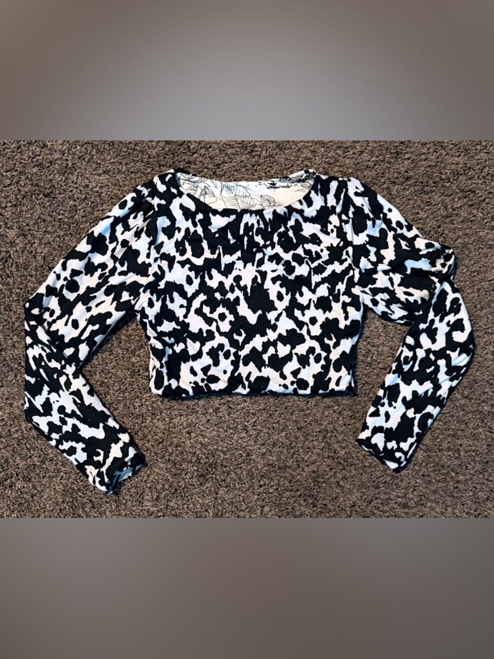 Maaji-SWIM Black&White OR Leopard Reversible Long Sleeve Bikini Top Duo - Picture 6 of 8
